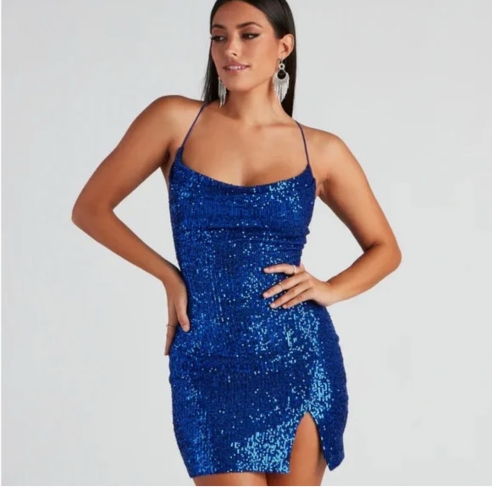 Windsor Royal Blue Sequin Mini Dress